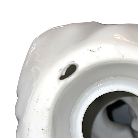 Vintage Enesco Japan Blue & White Ceramic Girl With Bouquet Night Light 6"X4"X3" - Picture 10 of 13